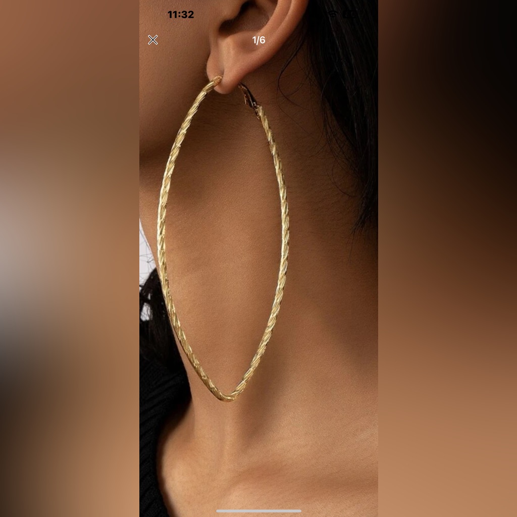 Gold Tone Textured Hoops